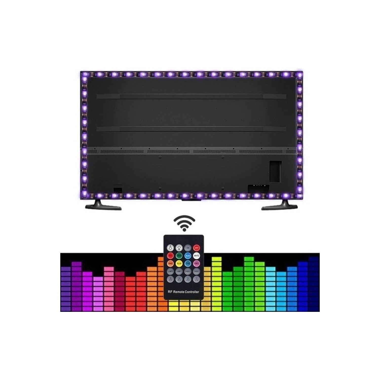 Azemax 50cm Ses Destekli RGB Kumandalı USB Şerit LED Aydınlatma Azemax 50cm Ses Destekli RGB Kumandalı USB Şerit LED Aydınlatma
