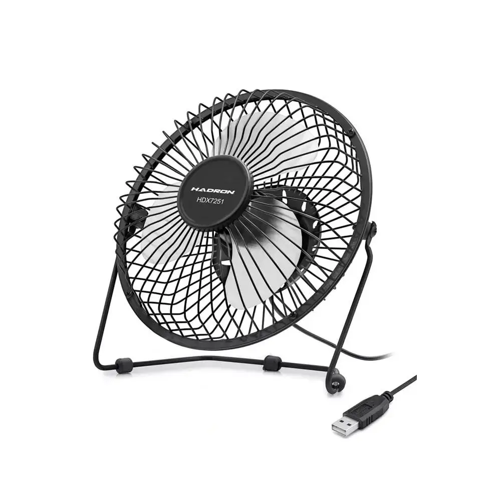 Hadron Hdx7252 Usb Metal Vantilatör 18Cm Siyah - Beyaz