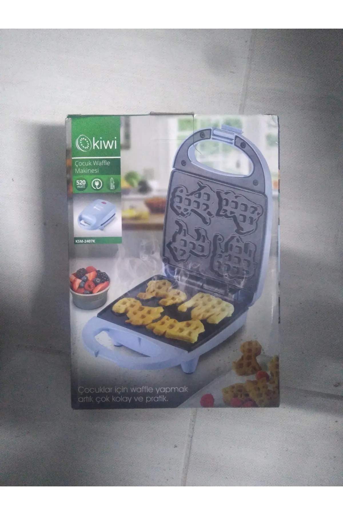 Kiwi Çocuk Waffle Makinesi KSM-2407K Mavi