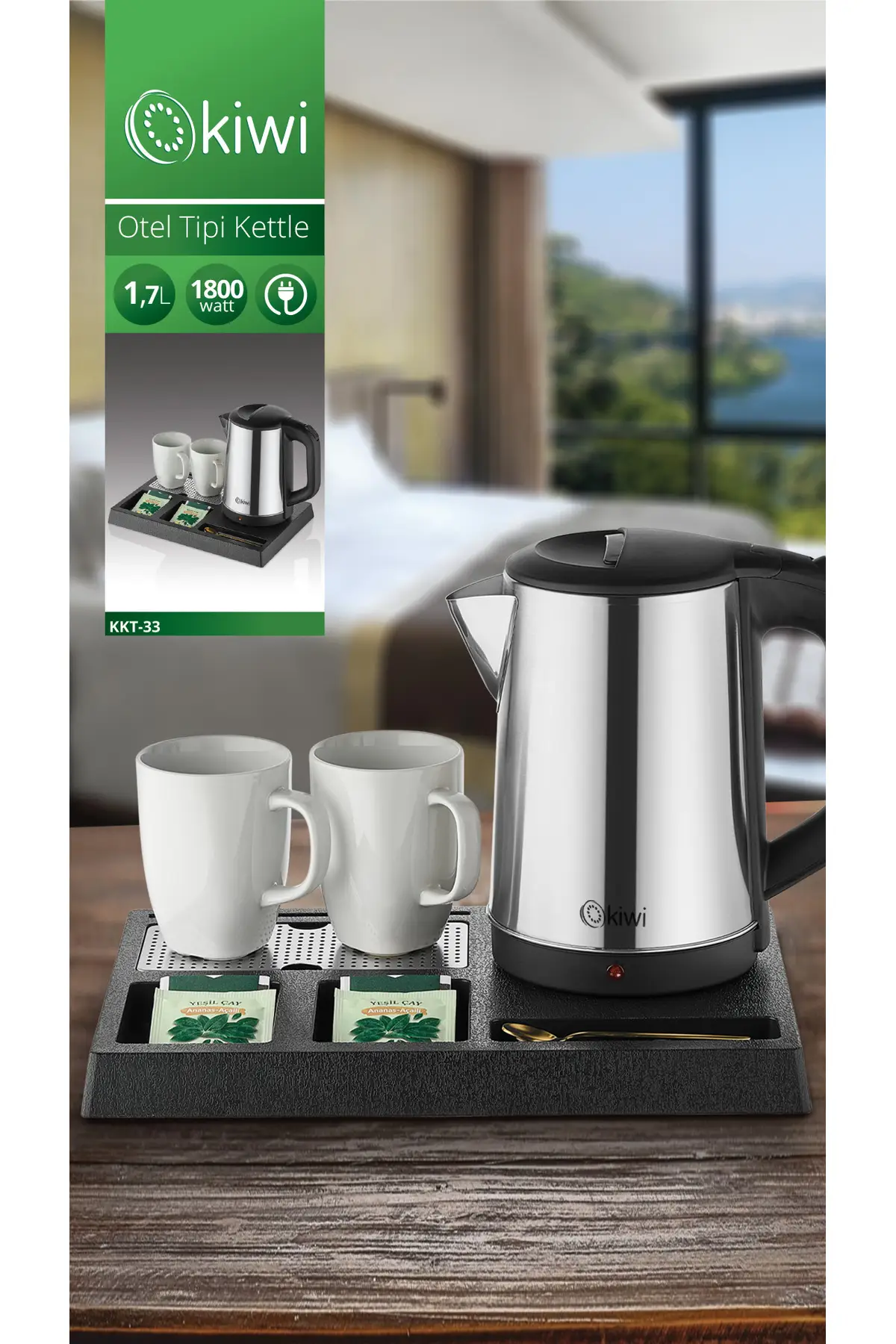 Kiwi Su Isıtıcı Kettle Otel Tipi KKT-33