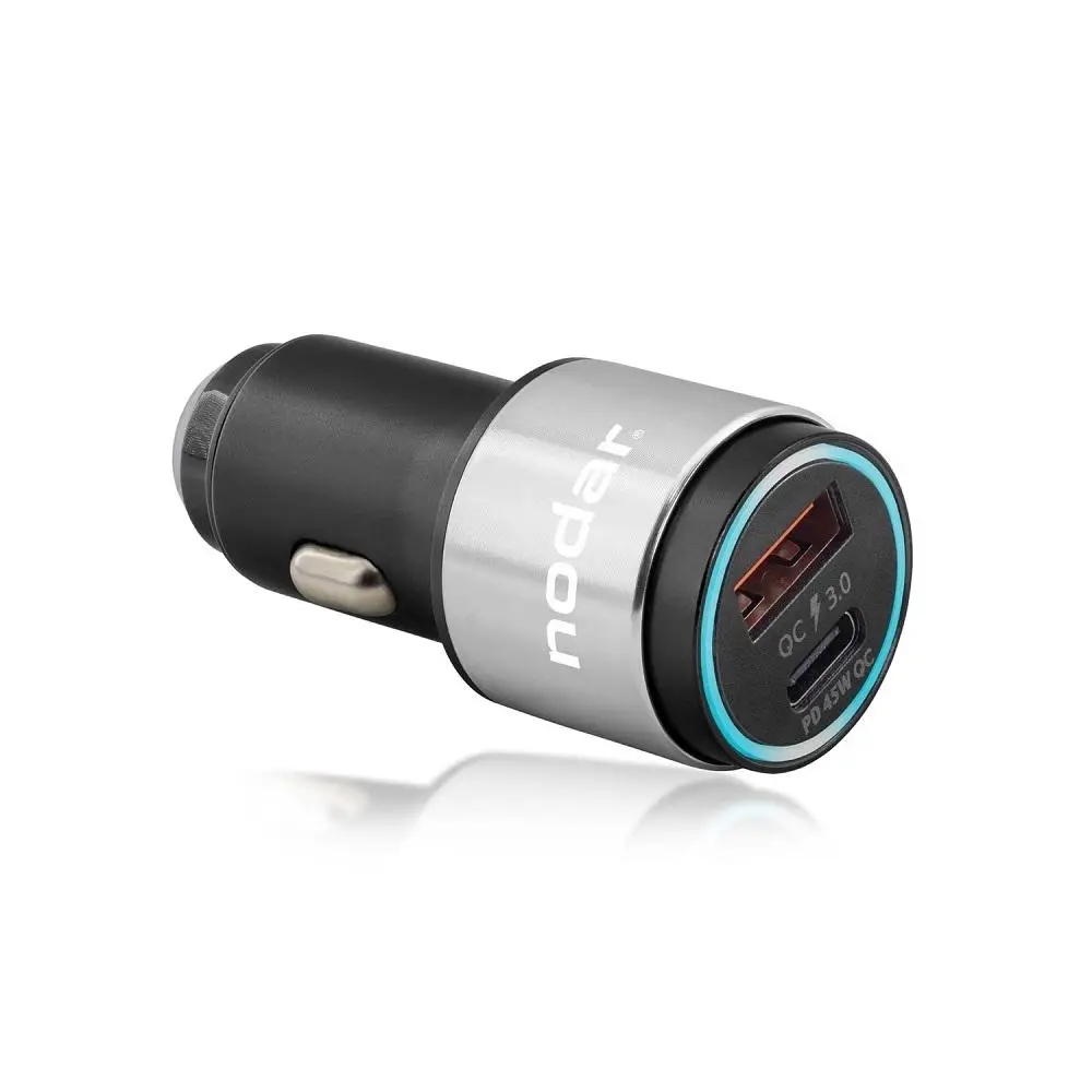 Nodar Nd1076 Usb Metal Araç Şarj Başlık 45W Silver-Siyah