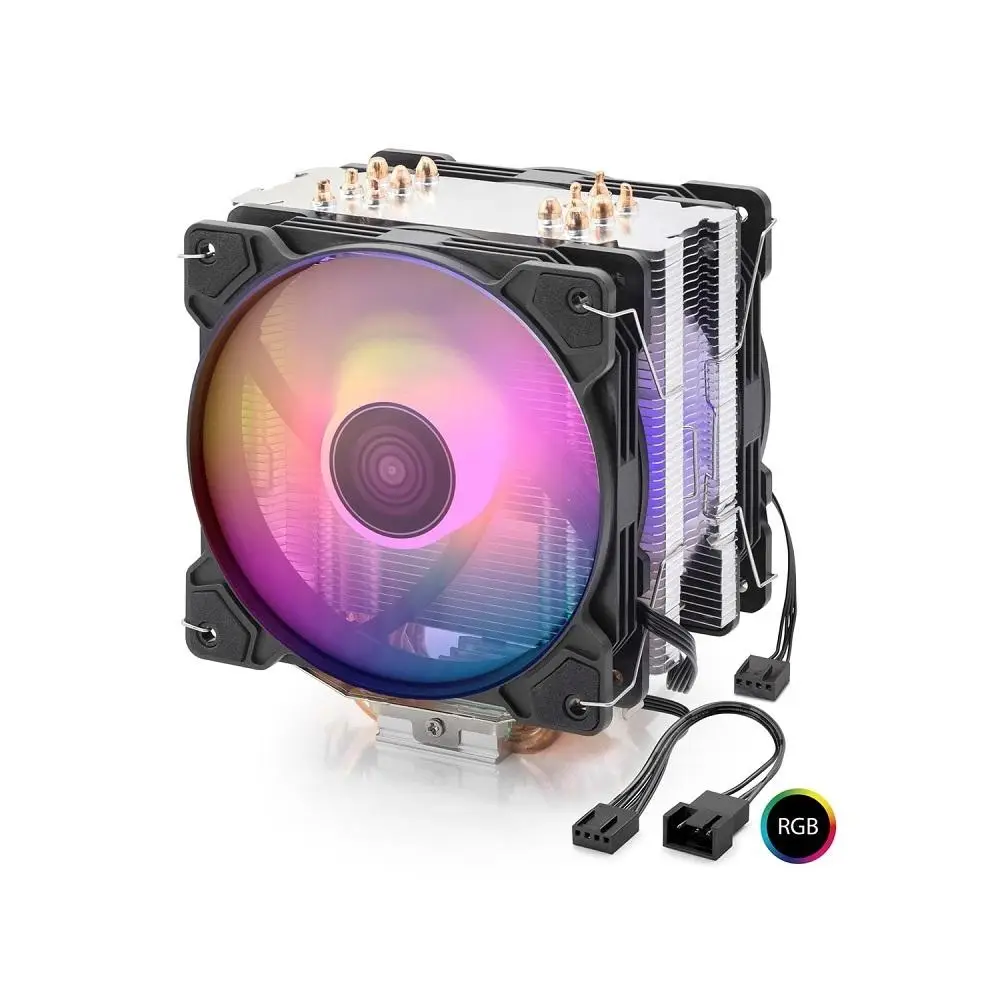 Nodar Nd2602 Kule Tipi RGB İşlemci Fanı -2 Fanlı 6 Bakırlı