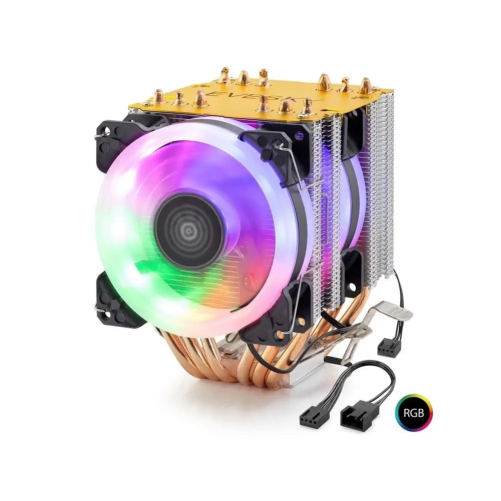 Nodar Nd2606 Kule Tipi RGB İşlemci Fanı -2 Fanlı 6 Bakırlı