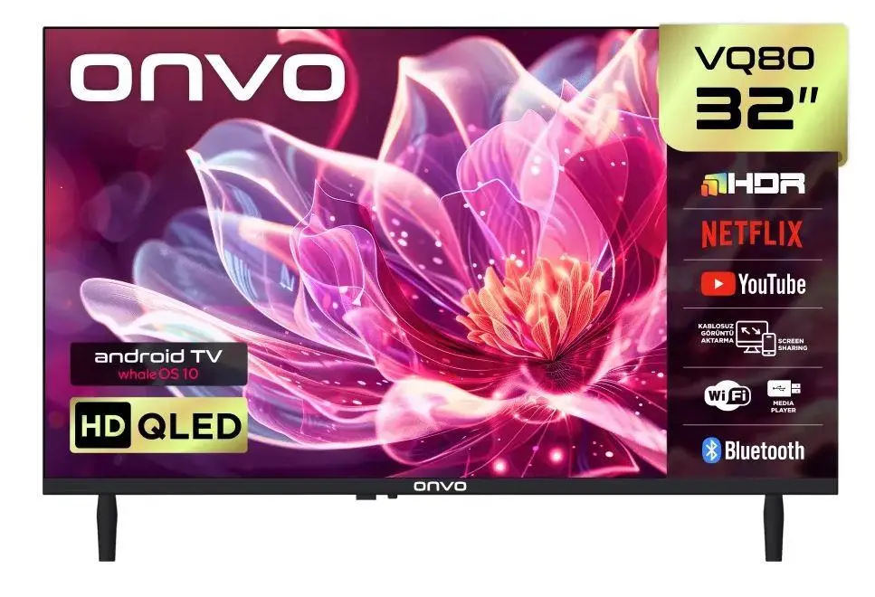 Onvo 32VQ80F2HA 32'' 82 Ekran Uydu Alıcılı HD Ready WhaleOS10 QLED TV