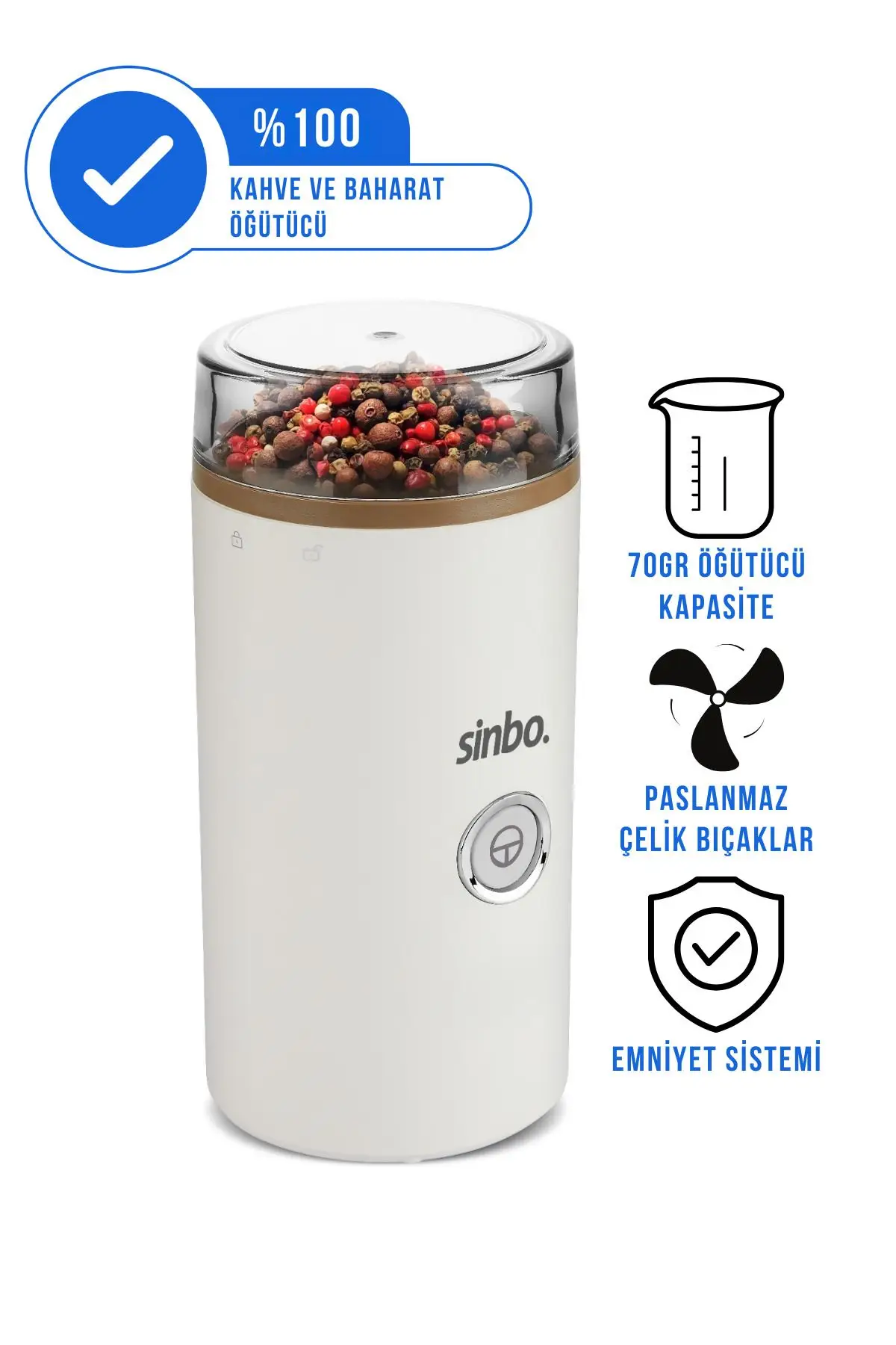 Sinbo SCM-2980 Kahve Baharat Öğütme Makinesi