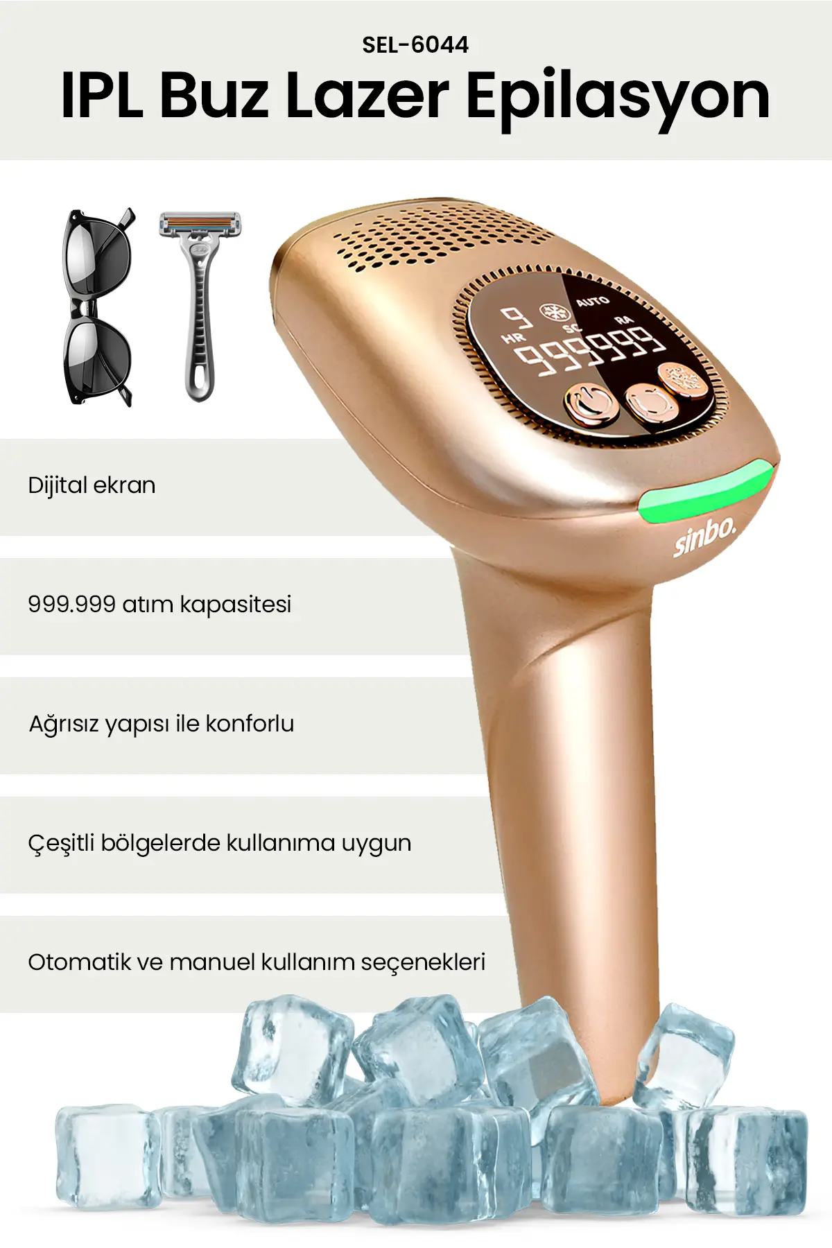 Sinbo SEL - 6044 Lazer Epilatör Gold