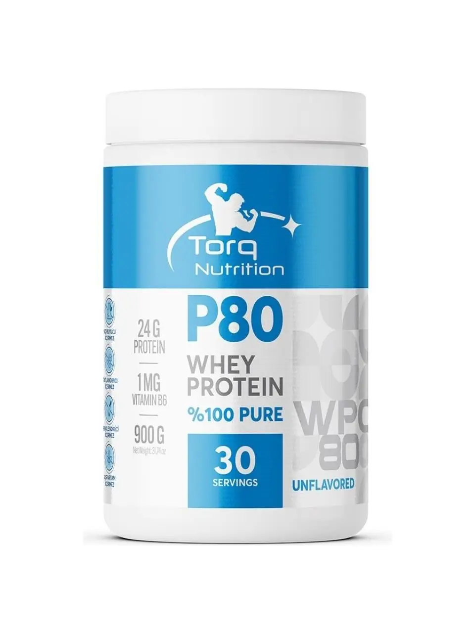 Torq Nutrition P80 Whey Protein - 900 gr. (Aromasız) 