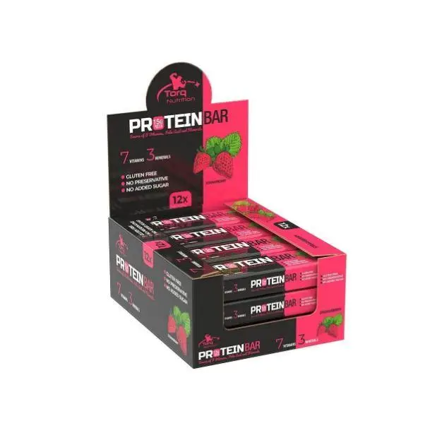 Torq Nutrition Protein Bar Çilek 50 gr - 12 Adet